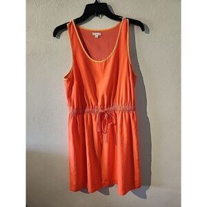 Gap Dress Womens Small Coral Neon Tank Top Knee Length Lightweight Summer Style
